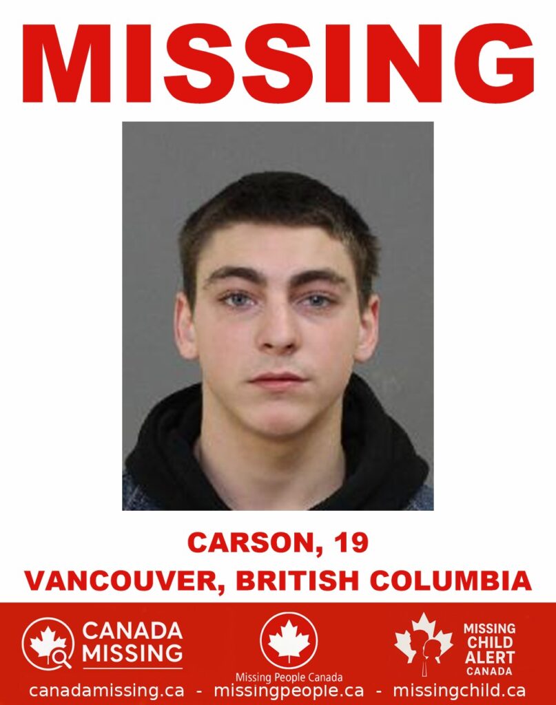 Help Needed: 19-Year-Old Carson Missing in Downtown Vancouver